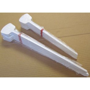 Hvid plastik skilt 24 cm - 10 stk