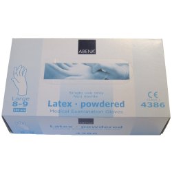 Engangshandske, natur, let pudret, latex