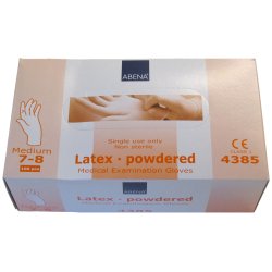 Engangshandske, natur, let pudret, latex