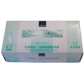 Engangshandske, natur, let pudret, latex