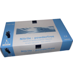 Engangshandske, nitril, pudderfri og usterile - 100 stk.